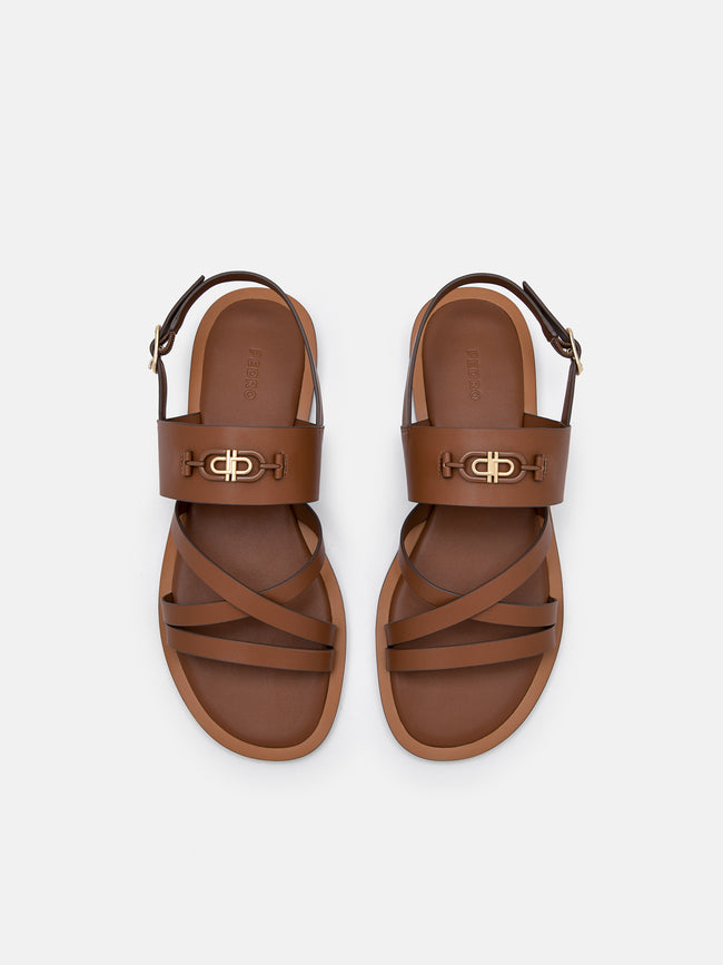PEDRO Icon Strappy Sandals-Brown