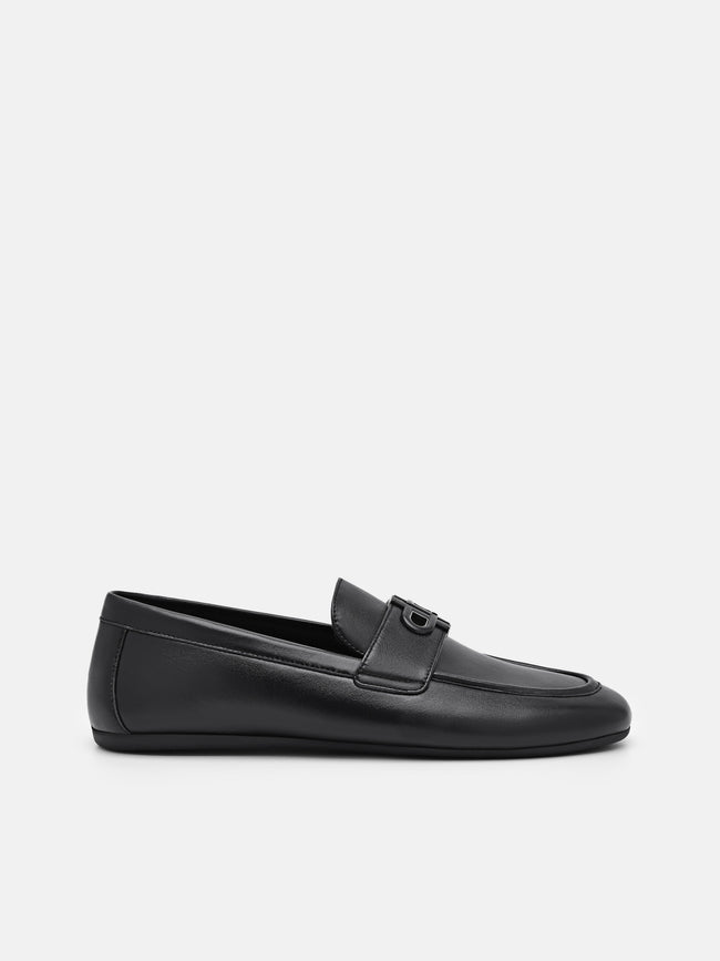 PEDRO Icon Leather Loafers-Black