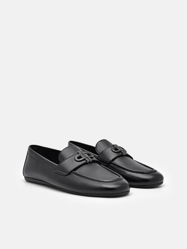 PEDRO Icon Leather Loafers-Black