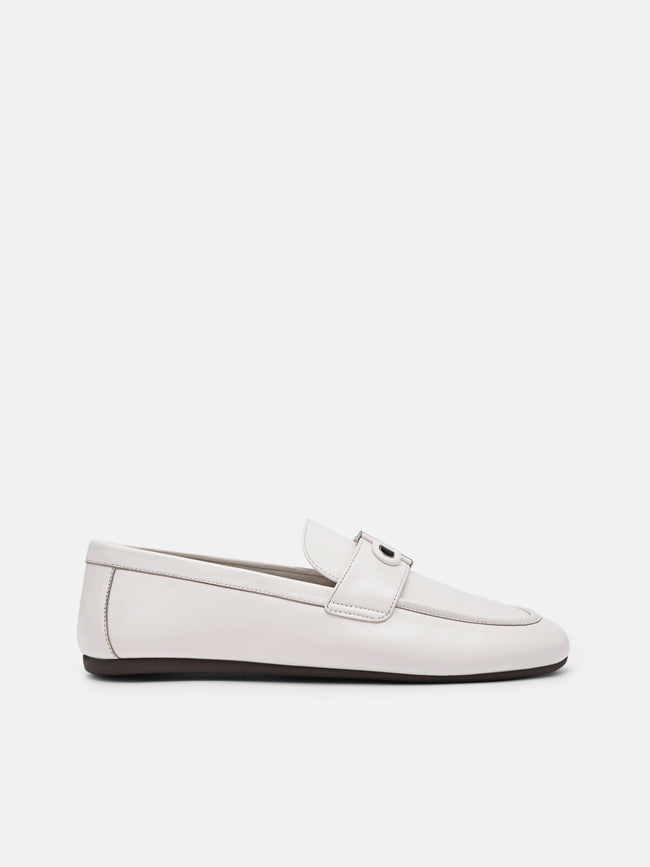 PEDRO Icon Leather Loafers-Chalk