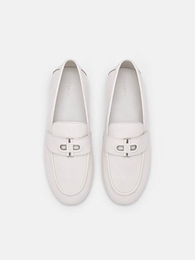 PEDRO Icon Leather Loafers-Chalk