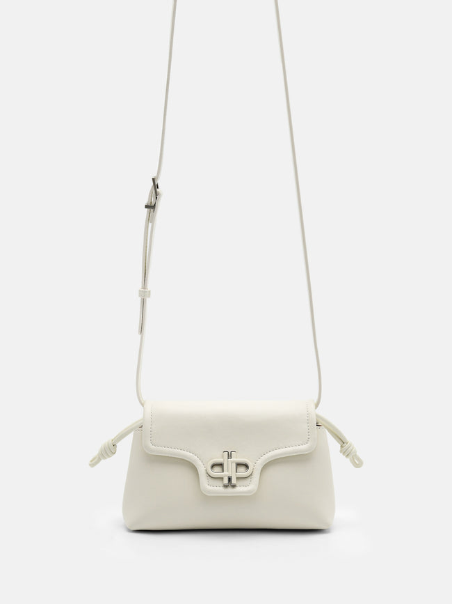PEDRO Icon Leather Mini Shoulder Bag-Chalk