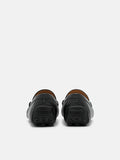 PEDRO  Leather Horsebit Driving Shoes -BLACK