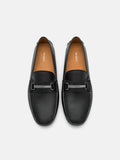 PEDRO  Leather Horsebit Driving Shoes -BLACK