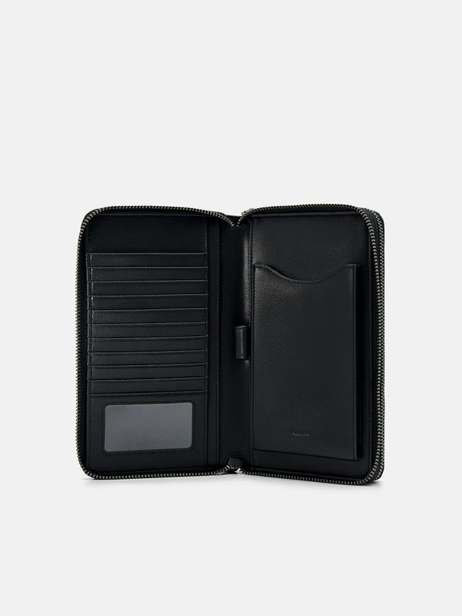PEDRO Embossed Leather Travel Organizer-Black