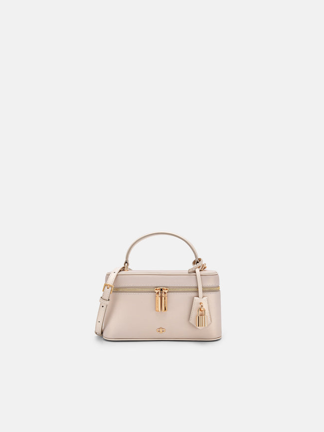 PEDRO Ari Leather Shoulder Bag-Champagne