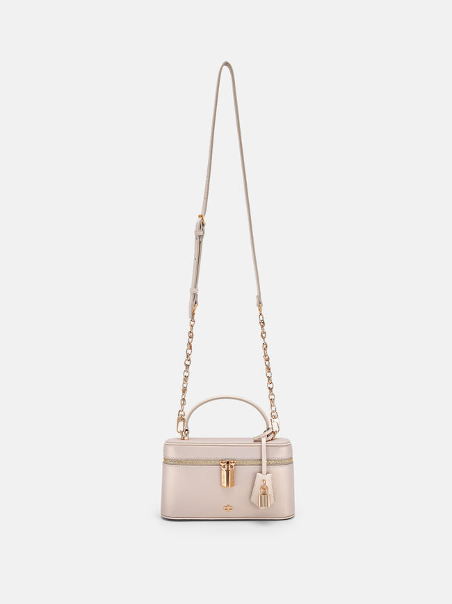 PEDRO Ari Leather Shoulder Bag-Champagne