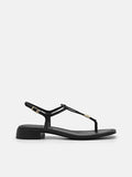PEDRO Slingback Thong Sandals- Black