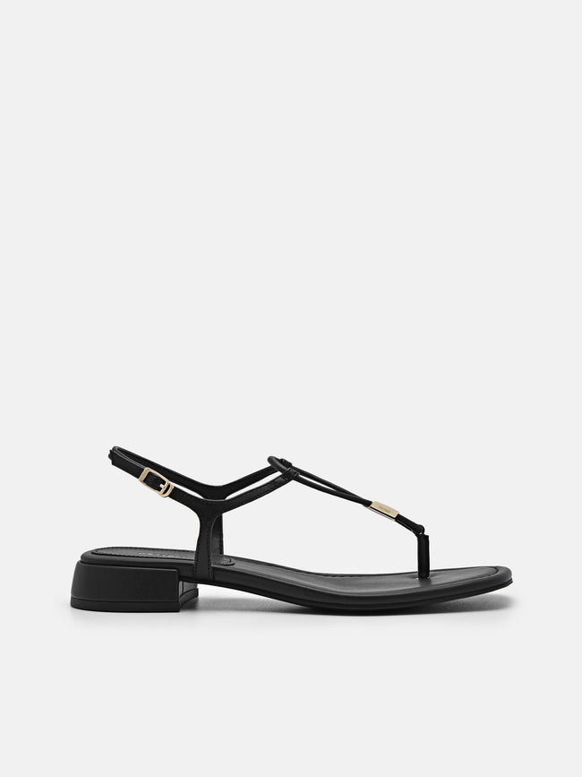PEDRO Slingback Thong Sandals- Black