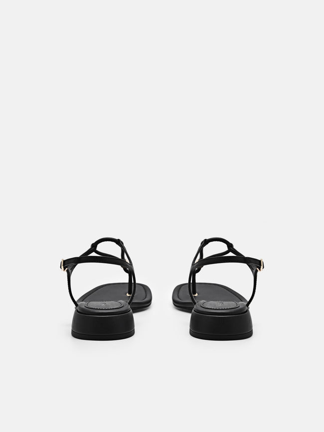 PEDRO Slingback Thong Sandals- Black