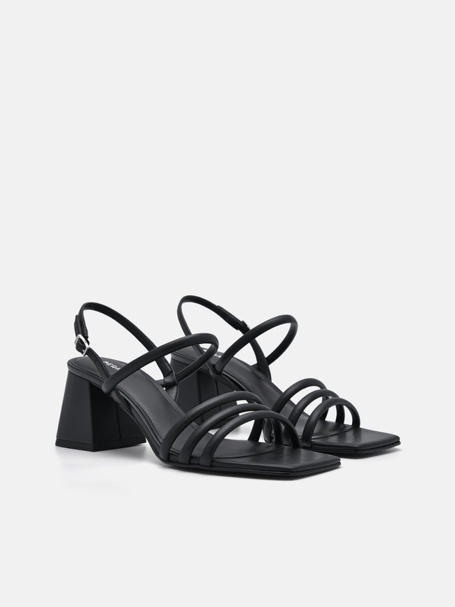 PEDRO  Strappy Heel Sandals-Black