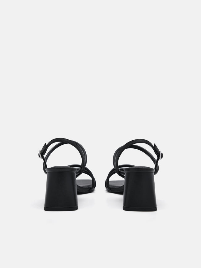 PEDRO  Strappy Heel Sandals-Black