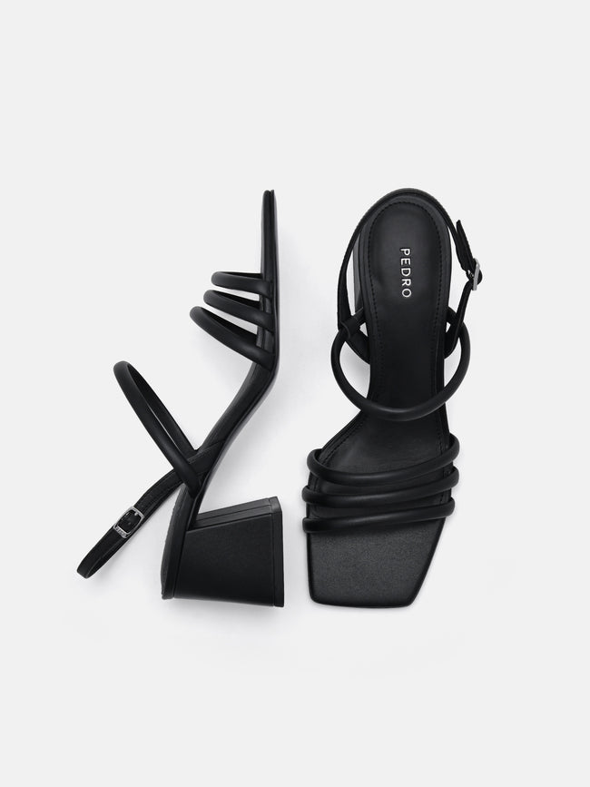 PEDRO  Strappy Heel Sandals-Black