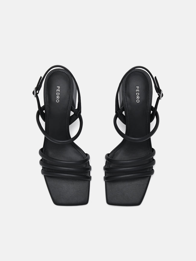 PEDRO  Strappy Heel Sandals-Black