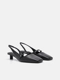 PEDRO Icon Leather Heel Pumps-Black