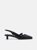 PEDRO Icon Leather Heel Pumps-Black