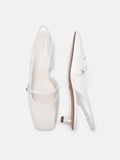 PEDRO Icon Leather Heel Pumps-Chalk