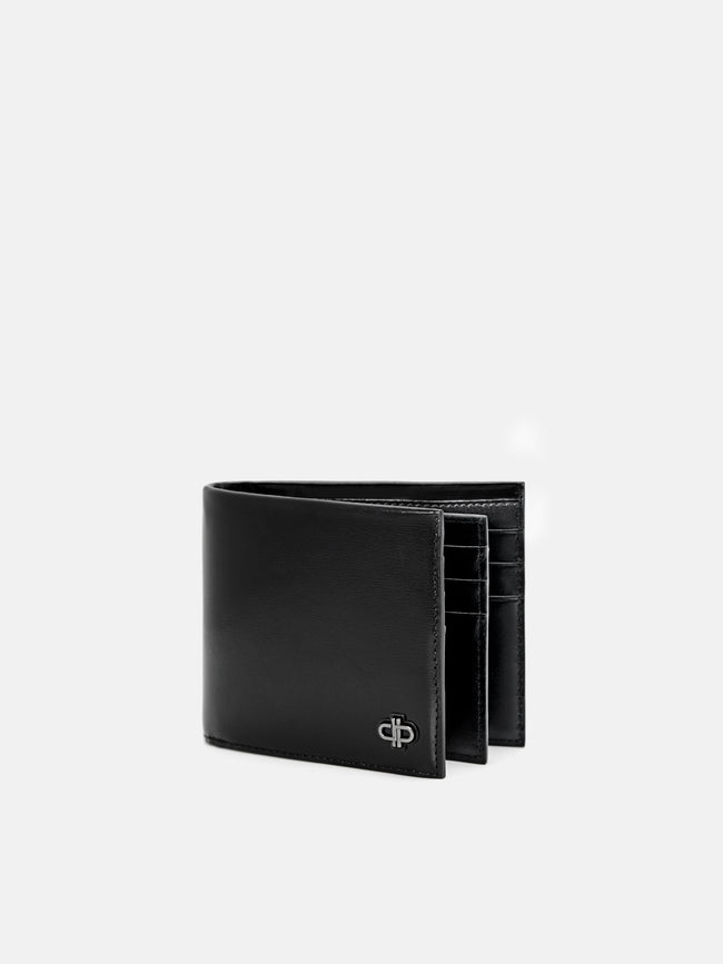 PEDRO Icon Leather Bi-Fold Flip Wallet-Black