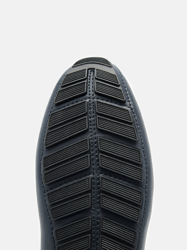 PEDRO Robert Leather Driving Shoe-Navy
