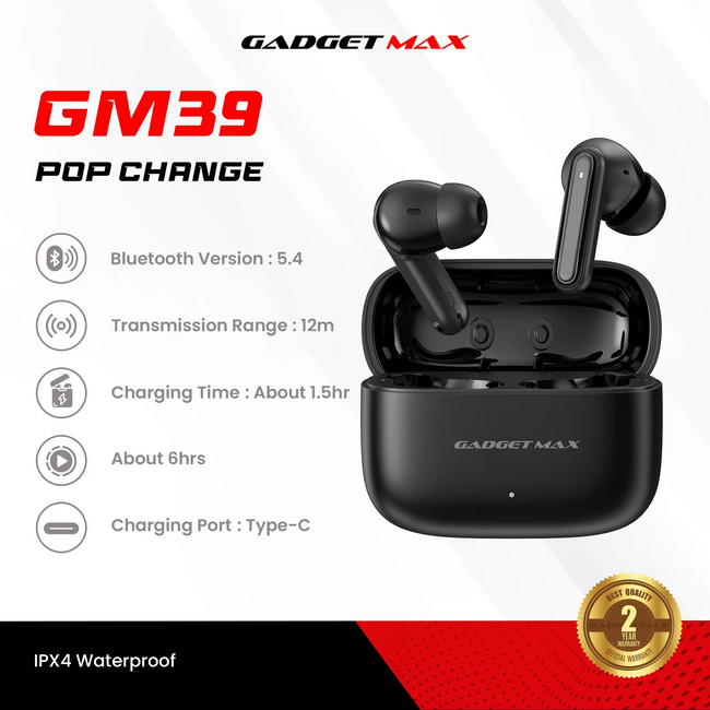 GADGET MAX - GM39 Pop Change Bluetooth Wireless Earbuds