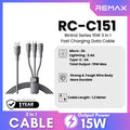 REMAX - RC-C151 Bintrai Series 3 In 1 Fast Charging Data Cable ( 15W )
