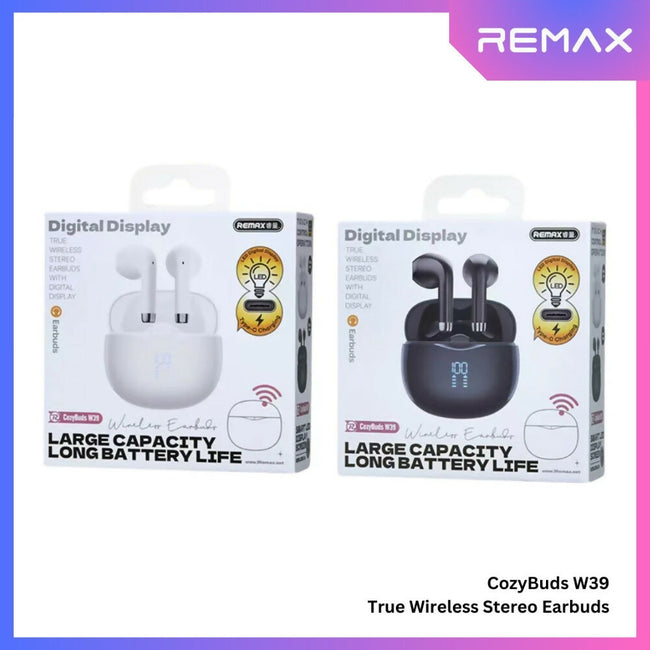 REMAX - CozyBuds W39 V5.4 Digital Display Bluetooth Wireless Earbuds