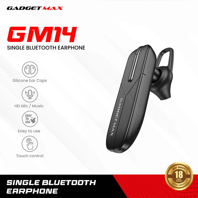GADGET MAX - GM14 Single Bluetooth Headset
