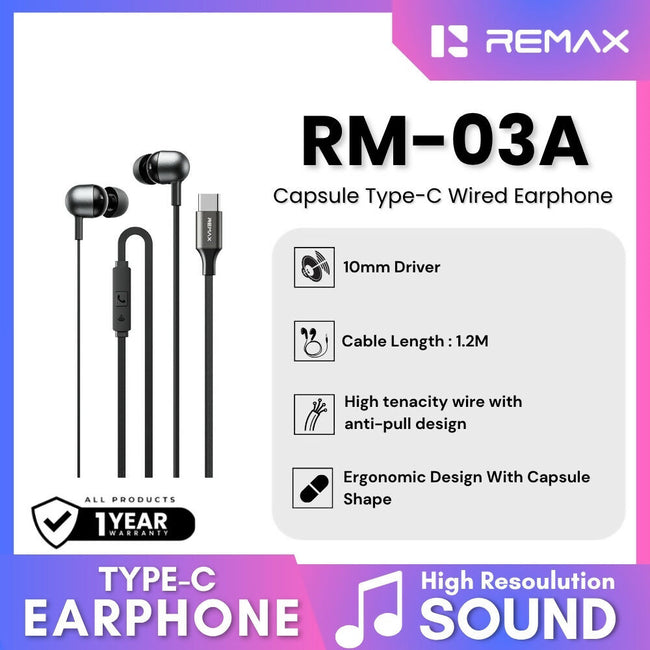 REMAX - RM-03A Capsule Wired Earphone