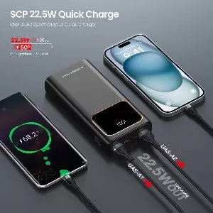 GADGET MAX RAY PD Series 20000mAh PD+QC Fast Charging Power Bank(PD 20W+QC 22.5W)