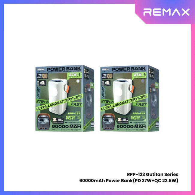REMAX RPP-123 Gutitan Series 60000mAh PD+QC Fast Charging Power Bank(PD 27W+QC 22.5W)