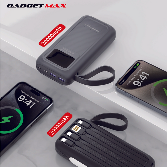 GADGET MAX - HP-102 20000mAh Hyper PD+QC Fast Charging Power Bank (20W+22.5W)