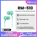 REMAX - RM-510 Concave Convex 3.5mm Wired Earphone