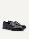 PEDRO Men Leather Penny Loafers - Black