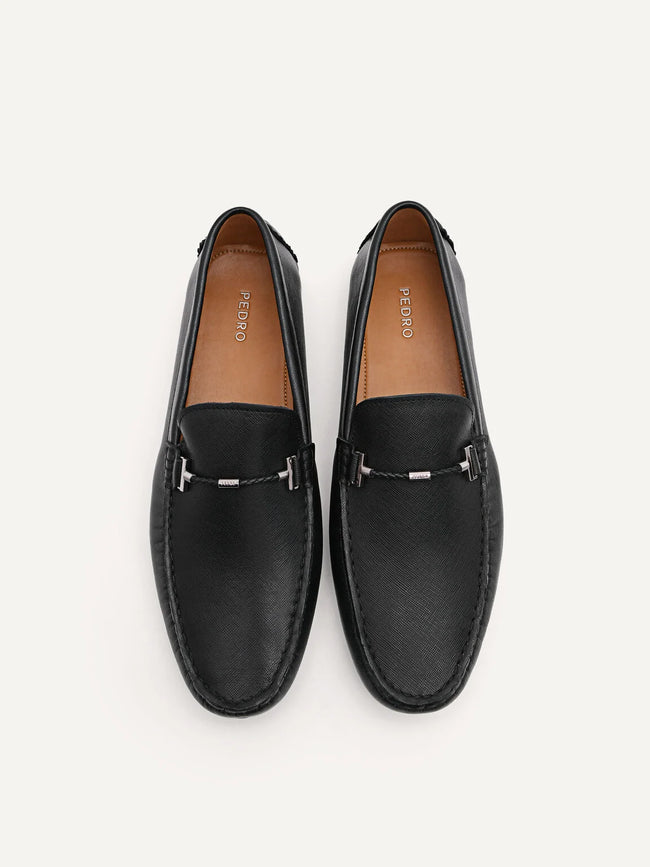 PEDRO Suede Leather Moccasins - Black