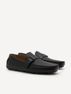 PEDRO Men Leather Strap Moccasins - Black