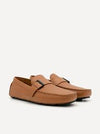 PEDRO Men Leather Strap Moccasins - Brown