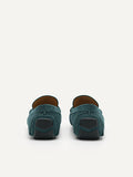 PEDRO Leather Metal Bit Moccasins - Teal