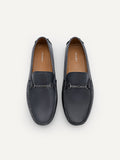 PEDRO Men Anthony Leather Moccasins D - Dark Grey