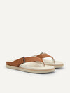 PEDRO Men Buckle Thong Sandals - Cognac