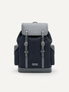 PEDRO Men Multi Compart Backpack with Synthetic Leather Lining - Navy