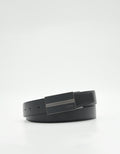 PEDRO Men Embossed Leather Reversible Tang Belt - Black