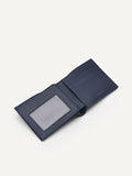 PEDRO Leather Bi-Fold Flip Wallet - Navy