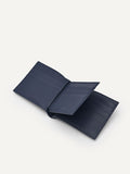 PEDRO Leather Bi-Fold Flip Wallet - Navy