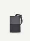 PEDRO Leather Poly Texture Card Holder with Lanyard - Grey