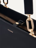 PEDRO Women Studio Rift Leather Shoulder Bag - Black