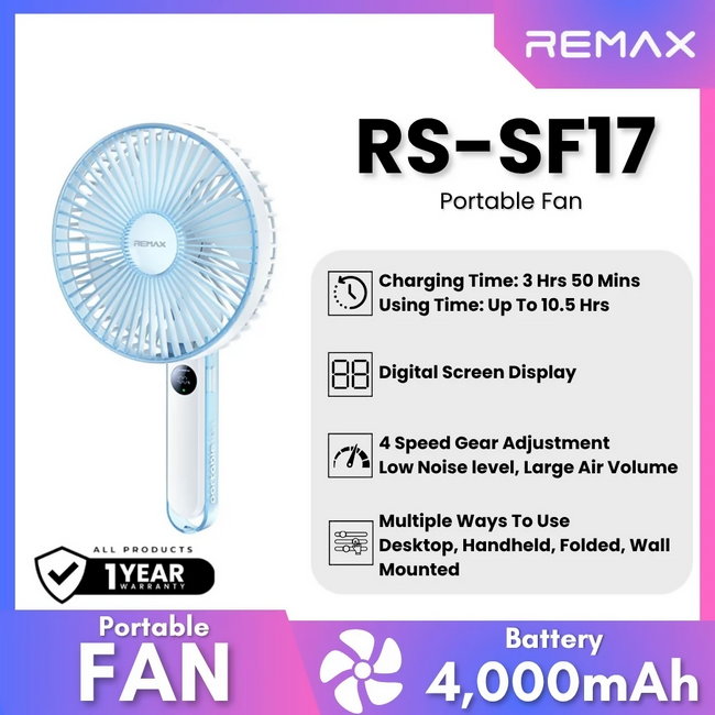 REMAX - RS-SF17 Multi-Function Portable Fan