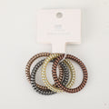 1NOM Metallic Spiral Hair Tie - 4 Pcs