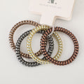 1NOM Metallic Spiral Hair Tie - 4 Pcs