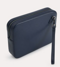 PEDRO Textured Leather Clutch with Wristlet - Navy