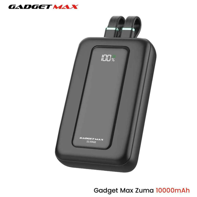 GADGET MAX - ZUMA 10000mAh PD+QC Built-In Cable Fast Charging Power Bank (20W+22.5W)